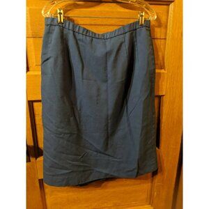 Pendleton Size 16W Straight Skirt Blue Slit Business Wool Womens